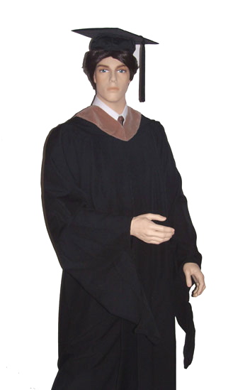 master's graduation gown hood and cap